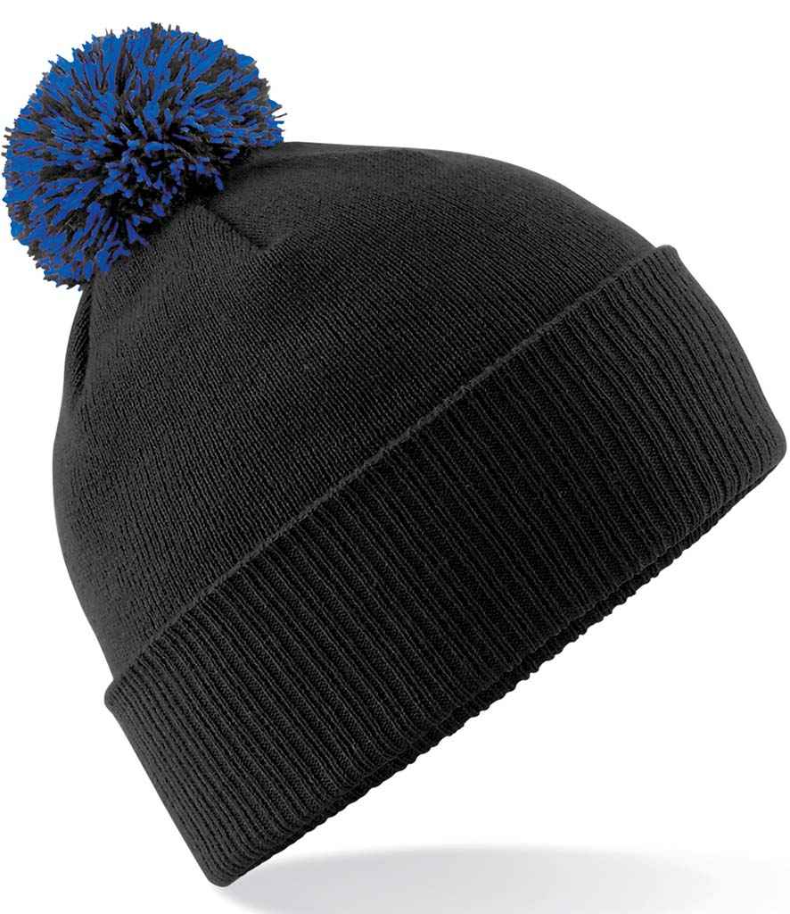Beechfield BB450 Black/Bright Royal Front -  Ready to be Embroidered by Custard Workwear - Cheap Personalised and Customised Workwear in Nottinghamshire, Derbyshire and Leicestershire