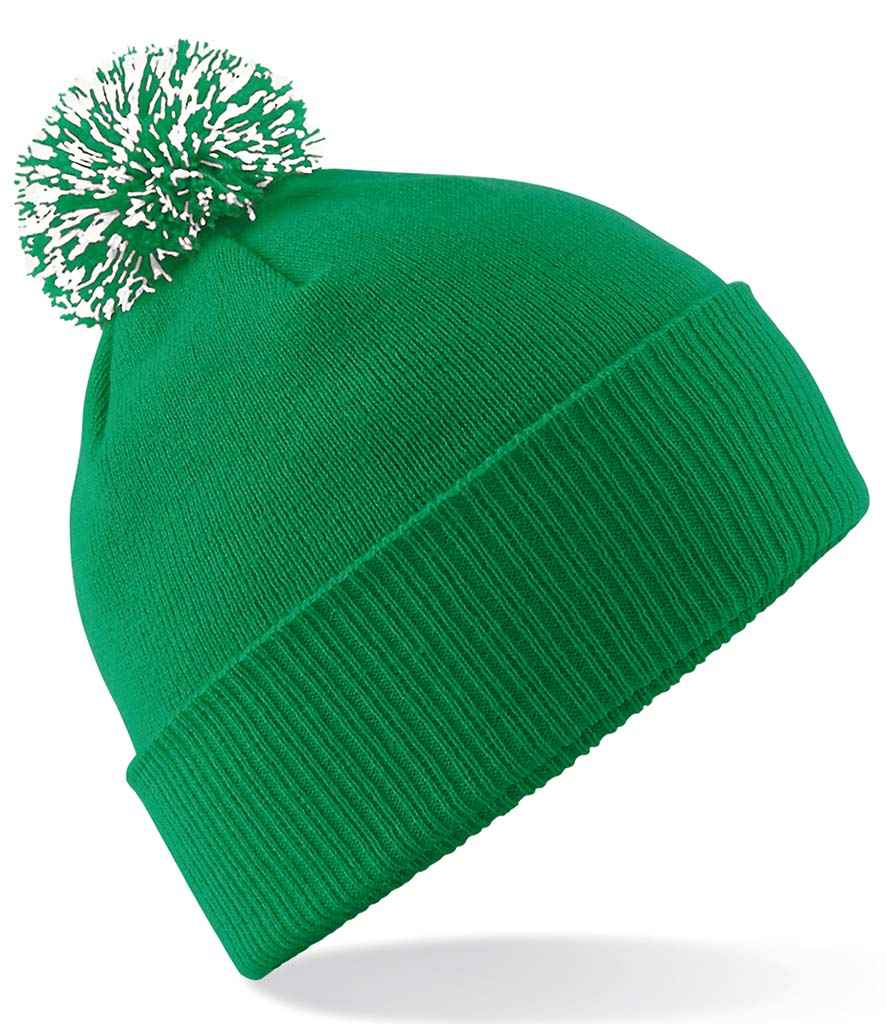 Beechfield BB450 Kelly Green/White Front -  Ready to be Embroidered by Custard Workwear - Cheap Personalised and Customised Workwear in Nottinghamshire, Derbyshire and Leicestershire