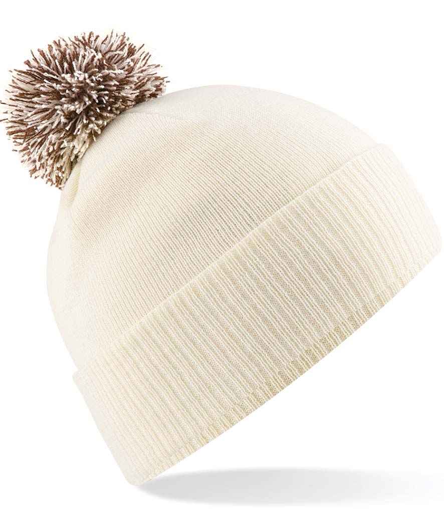 Beechfield BB450 Off White/Mocha Front -  Ready to be Embroidered by Custard Workwear - Cheap Personalised and Customised Workwear in Nottinghamshire, Derbyshire and Leicestershire