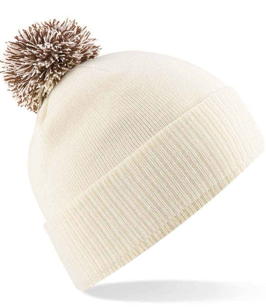 Beechfield BB450 Off White/Mocha Front -  Ready to be Embroidered by Custard Workwear - Cheap Personalised and Customised Workwear in Nottinghamshire, Derbyshire and Leicestershire