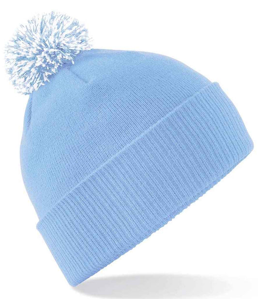 Beechfield BB450 Sky Blue/White Model -  Ready to be Embroidered by Custard Workwear - Cheap Personalised and Customised Workwear in Nottinghamshire, Derbyshire and Leicestershire