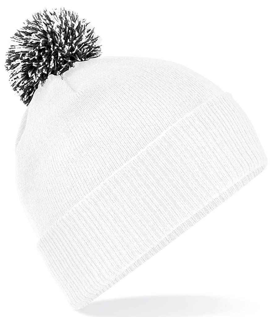 Beechfield BB450 White/Black Front -  Ready to be Embroidered by Custard Workwear - Cheap Personalised and Customised Workwear in Nottinghamshire, Derbyshire and Leicestershire