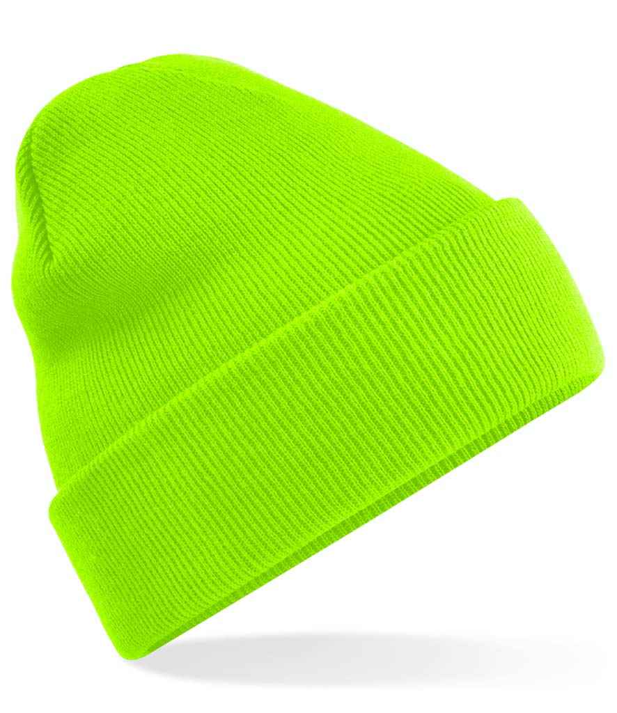 Beechfield BB45 Fluorescent Green Front -  Ready to be Embroidered by Custard Workwear - Cheap Personalised and Customised Workwear in Nottinghamshire, Derbyshire and Leicestershire