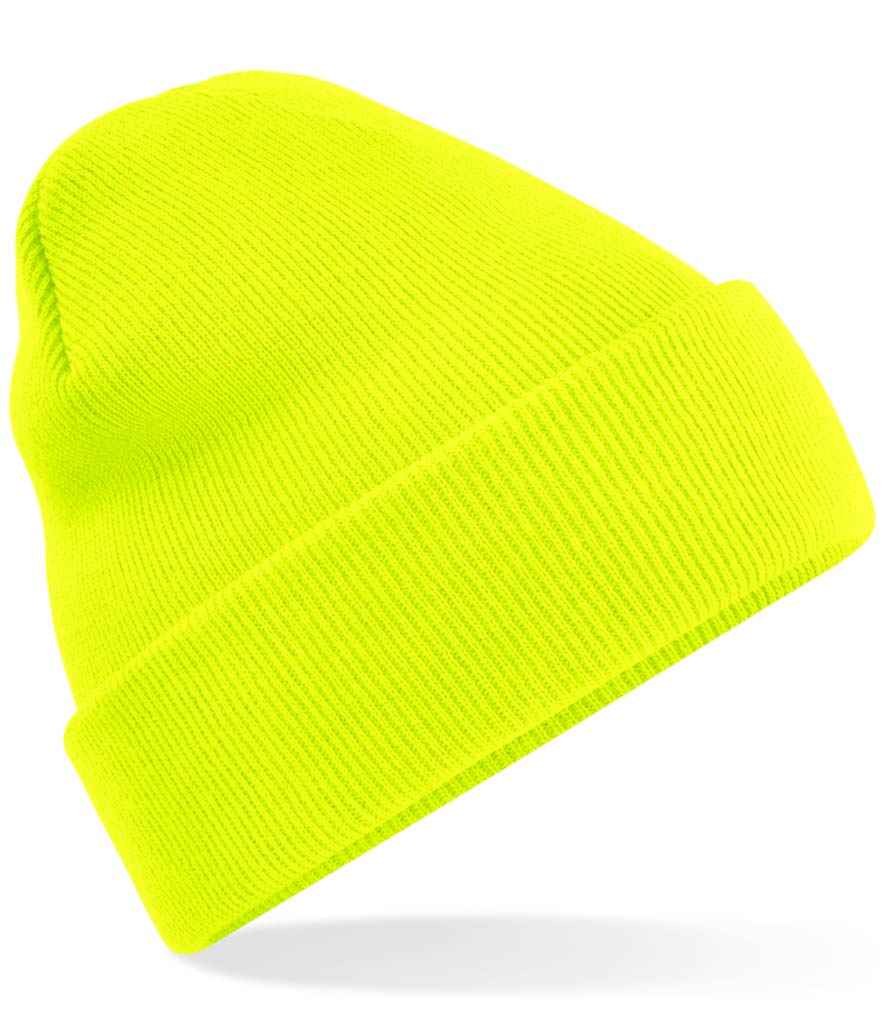 Beechfield BB45 Fluorescent Yellow Front -  Ready to be Embroidered by Custard Workwear - Cheap Personalised and Customised Workwear in Nottinghamshire, Derbyshire and Leicestershire