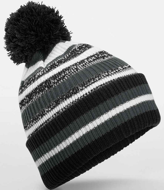 Beechfield BB474R Black/Graphite Grey/White Front -  Ready to be Embroidered by Custard Workwear - Cheap Personalised and Customised Workwear in Nottinghamshire, Derbyshire and Leicestershire