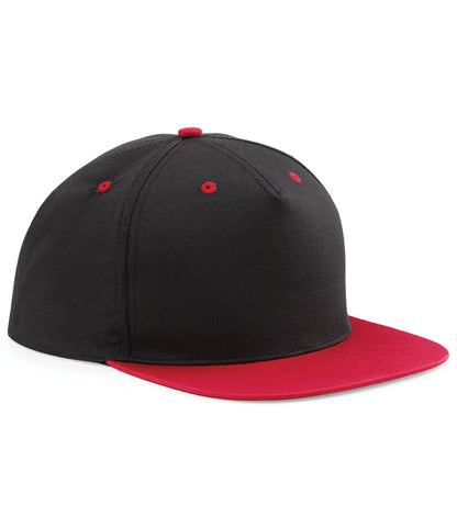 BB610C - 5 Panel Contrast Snapback | Black/Classic Red