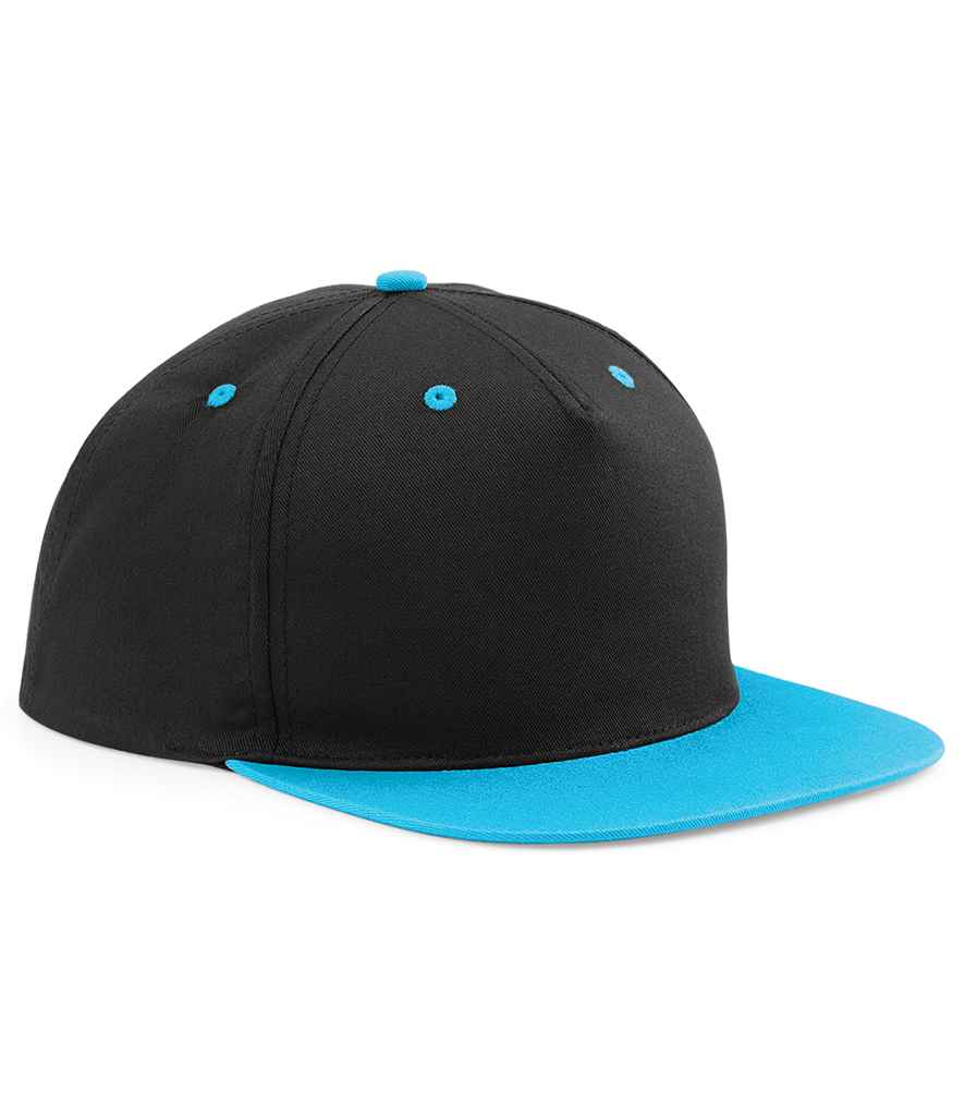Beechfield BB610C Black/Surf Blue Front -  Ready to be Printed by Custard Workwear - Cheap Personalised and Customised Workwear in Nottinghamshire, Derbyshire and Leicestershire