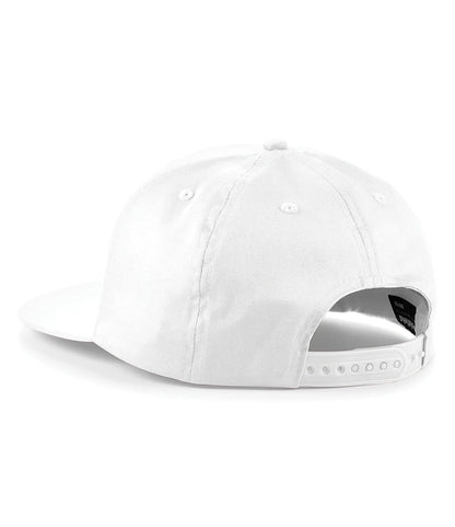 BB610 - 5 Panel Snapback Rapper Cap | White