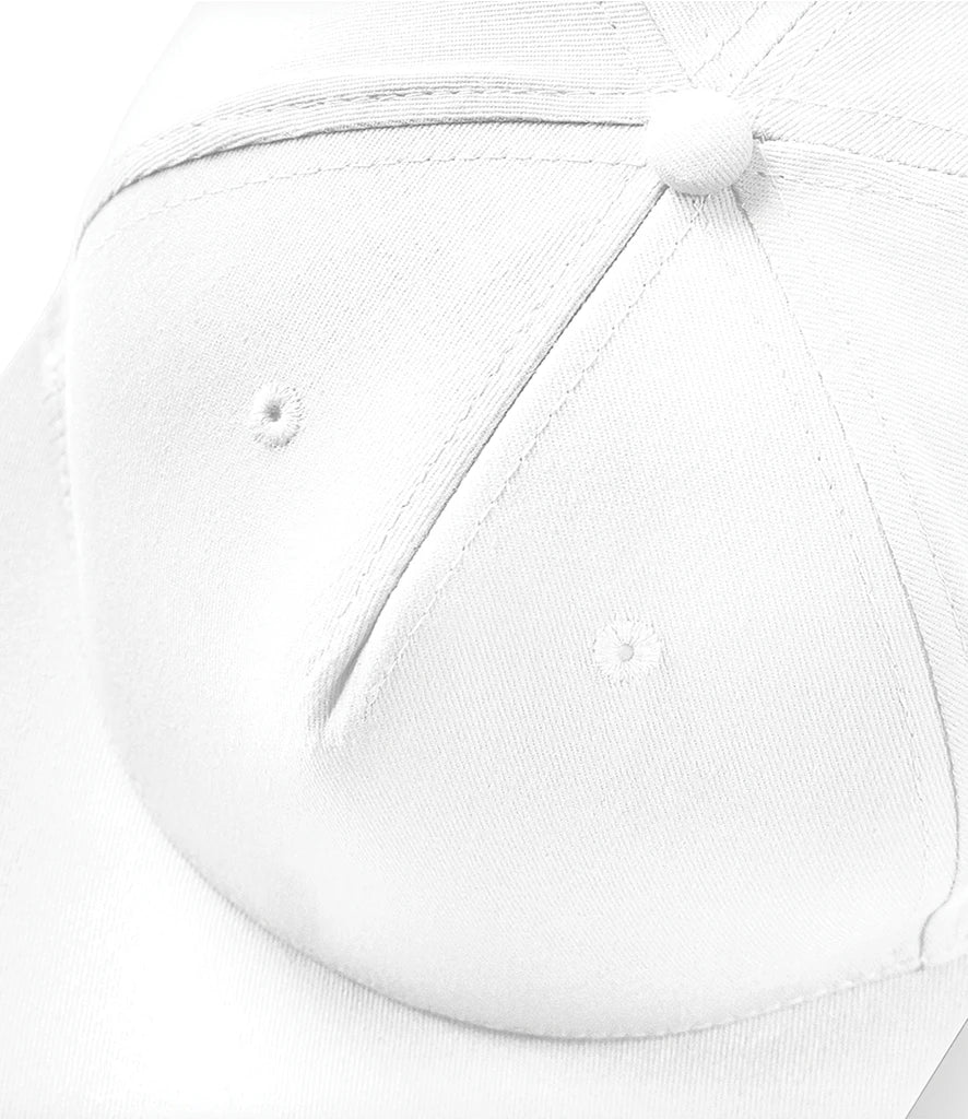 BB610 - 5 Panel Snapback Rapper Cap | White
