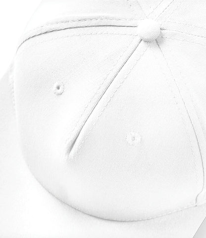 BB610 - 5 Panel Snapback Rapper Cap | White