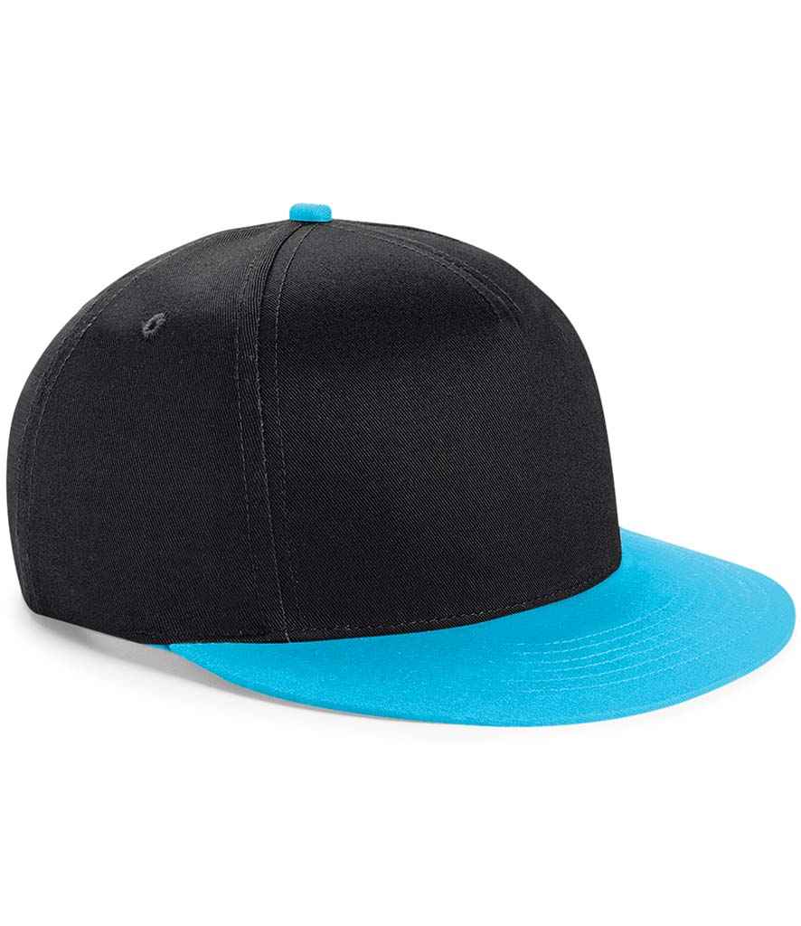 Beechfield BB615 Black/Surf Blue Front -  Ready to be Printed by Custard Workwear - Cheap Personalised and Customised Workwear in Nottinghamshire, Derbyshire and Leicestershire