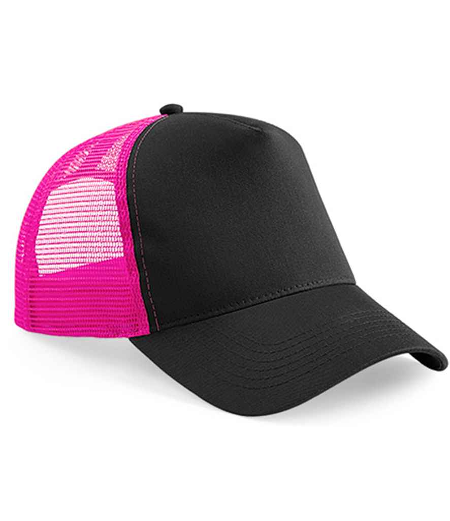 Beechfield BB640 Black/Fuchsia Front -  Ready to be Printed by Custard Workwear - Cheap Personalised and Customised Workwear in Nottinghamshire, Derbyshire and Leicestershire