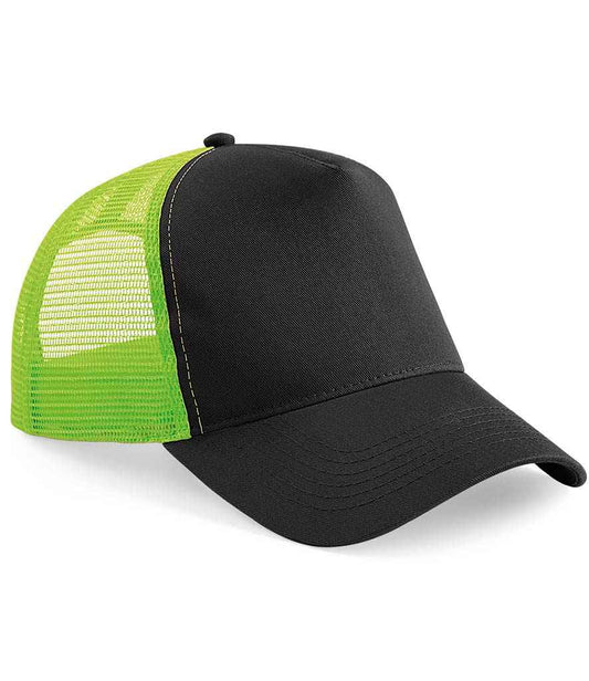 Beechfield BB640 Black/Lime Green Front -  Ready to be Printed by Custard Workwear - Cheap Personalised and Customised Workwear in Nottinghamshire, Derbyshire and Leicestershire
