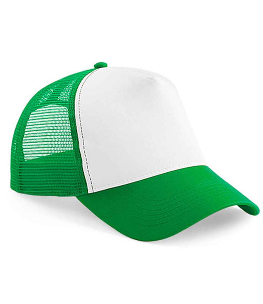 Beechfield BB640 Pure Green/White Front -  Ready to be Printed by Custard Workwear - Cheap Personalised and Customised Workwear in Nottinghamshire, Derbyshire and Leicestershire