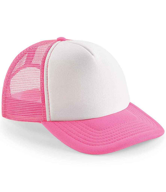 Beechfield BB645 Fluorescent Pink/White Front -  Ready to be Printed by Custard Workwear - Cheap Personalised and Customised Workwear in Nottinghamshire, Derbyshire and Leicestershire