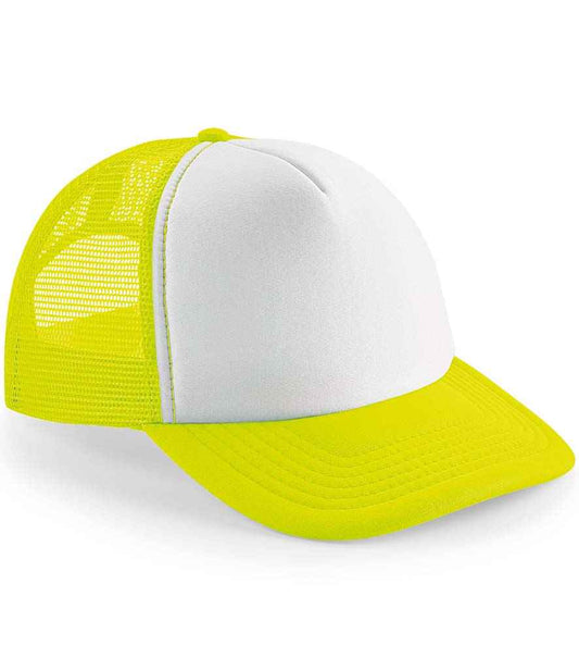 Beechfield BB645 Fluorescent Yellow/White Front -  Ready to be Printed by Custard Workwear - Cheap Personalised and Customised Workwear in Nottinghamshire, Derbyshire and Leicestershire