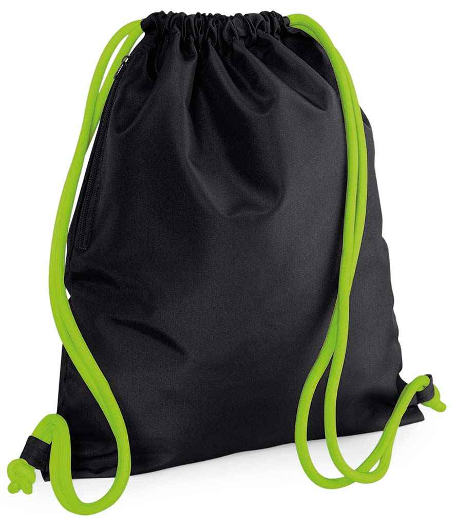 BagBase BG110 Black/Lime Green Front -  Ready to be Printed by Custard Workwear - Cheap Personalised and Customised Workwear in Nottinghamshire, Derbyshire and Leicestershire
