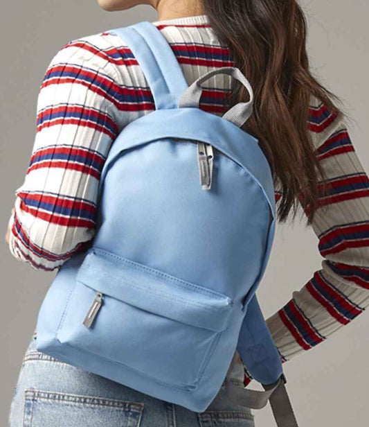 BagBase BG125S Sky Blue/Light Grey Model -  Ready to be Printed by Custard Workwear - Cheap Personalised and Customised Workwear in Nottinghamshire, Derbyshire and Leicestershire
