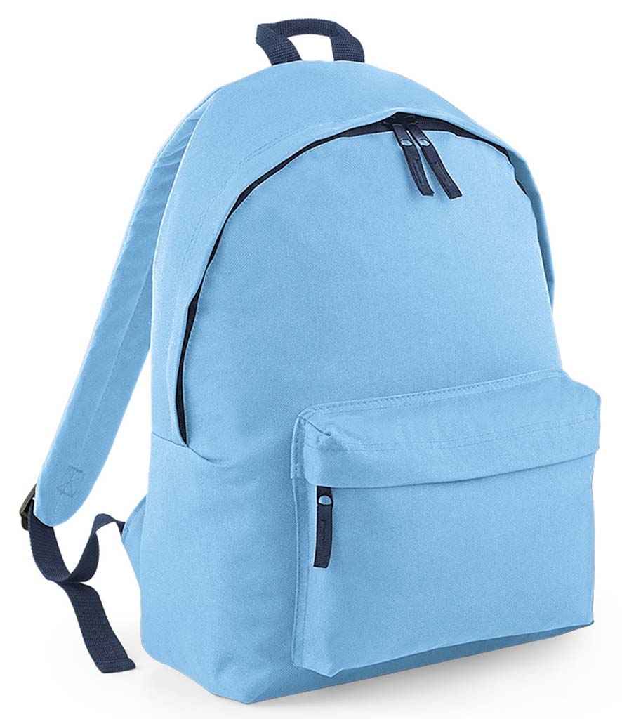 BagBase BG125 Sky Blue/French Navy Front -  Ready to be Printed by Custard Workwear - Cheap Personalised and Customised Workwear in Nottinghamshire, Derbyshire and Leicestershire