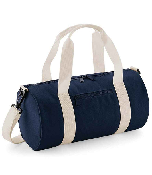 BagBase BG140S French Navy/Off White Front -  Ready to be Printed by Custard Workwear - Cheap Personalised and Customised Workwear in Nottinghamshire, Derbyshire and Leicestershire