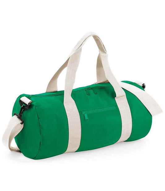 BagBase BG140 Kelly Green/Off White Front -  Ready to be Printed by Custard Workwear - Cheap Personalised and Customised Workwear in Nottinghamshire, Derbyshire and Leicestershire