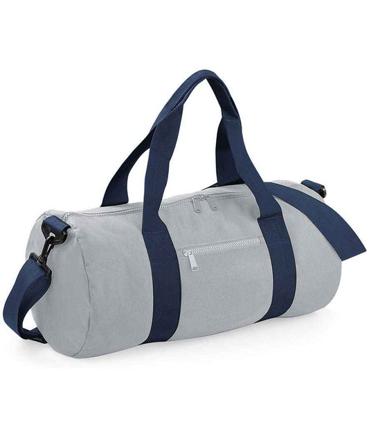 BagBase BG140 Light Grey/French Navy Front -  Ready to be Printed by Custard Workwear - Cheap Personalised and Customised Workwear in Nottinghamshire, Derbyshire and Leicestershire