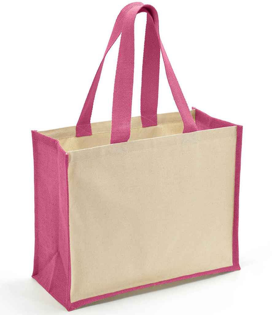 Brand Lab BR101 Natural/Fuchsia Front -  Ready to be Embroidered and Printed by Custard Workwear - Cheap Personalised and Customised Workwear in Nottinghamshire, Derbyshire and Leicestershire
