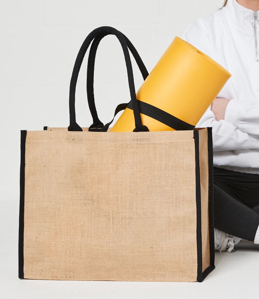 BR103 - Jute Tipped Shopper | Natural/Black