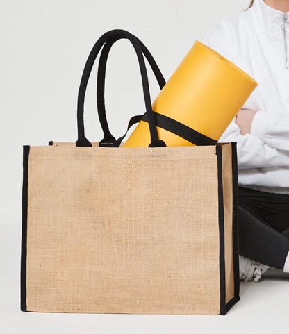 BR103 - Jute Tipped Shopper | Natural/Black