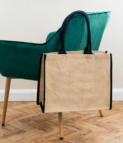 BR103 - Jute Tipped Shopper | Natural/Black