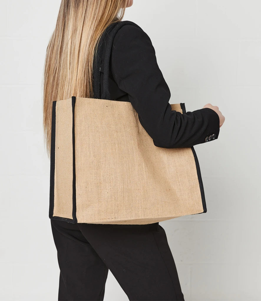 BR103 - Jute Tipped Shopper | Natural/Black