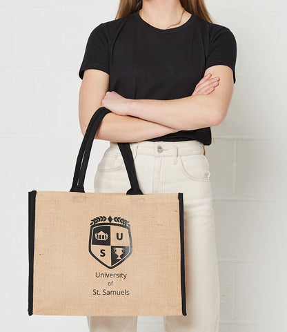 BR103 - Jute Tipped Shopper | Natural/Black