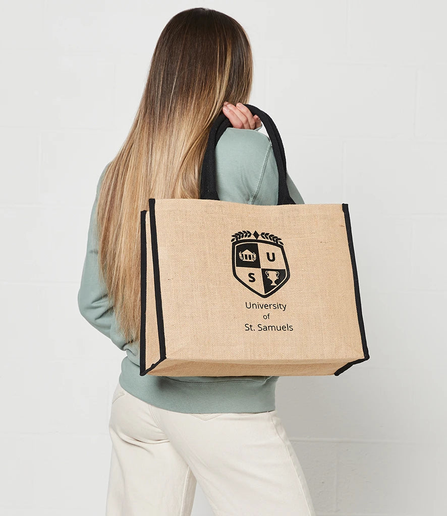 BR103 - Jute Tipped Shopper | Natural/Black