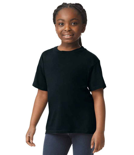 Gildan GD01B Black Model -  Ready to be Printed by Custard Workwear - Cheap Personalised and Customised Workwear in Nottinghamshire, Derbyshire and Leicestershire