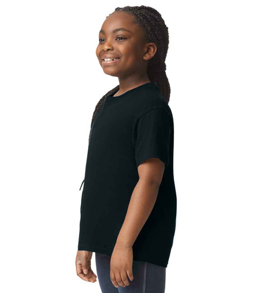Gildan GD01B Black Model -  Ready to be Printed by Custard Workwear - Cheap Personalised and Customised Workwear in Nottinghamshire, Derbyshire and Leicestershire