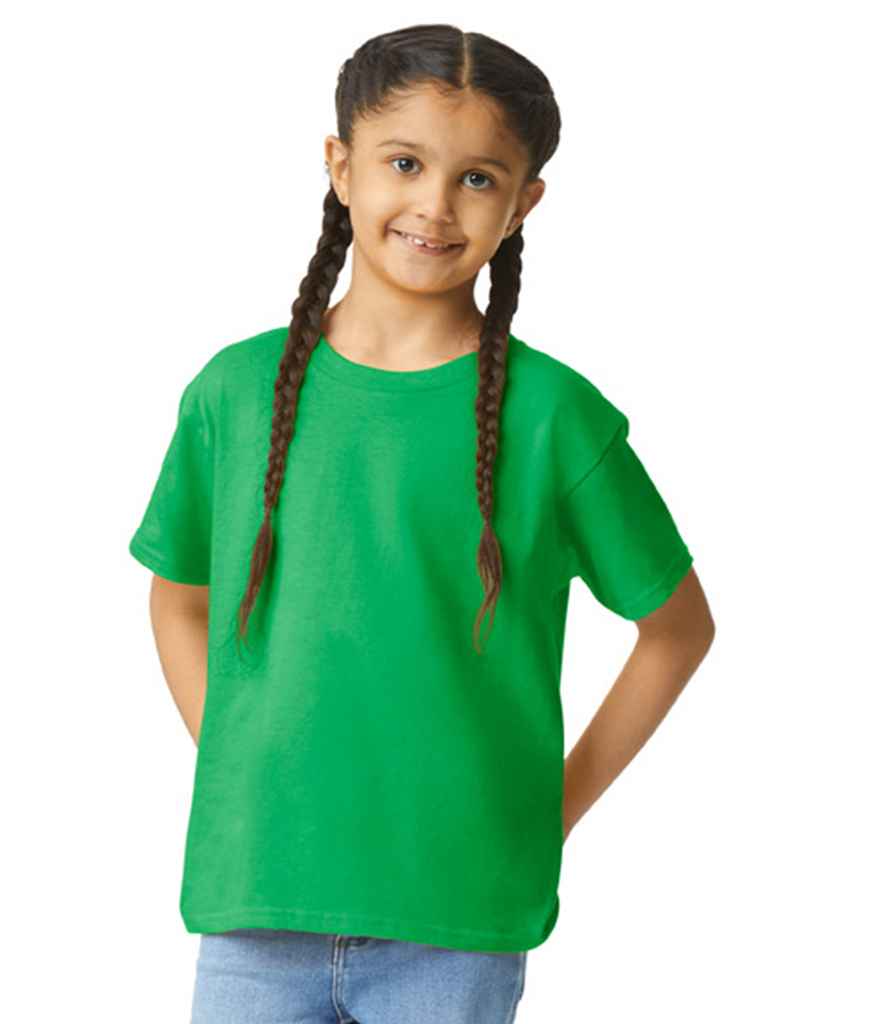 Gildan GD01B Irish Green Model -  Ready to be Printed by Custard Workwear - Cheap Personalised and Customised Workwear in Nottinghamshire, Derbyshire and Leicestershire