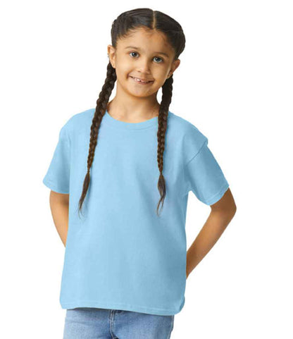 Gildan GD01B Light Blue Model -  Ready to be Printed by Custard Workwear - Cheap Personalised and Customised Workwear in Nottinghamshire, Derbyshire and Leicestershire