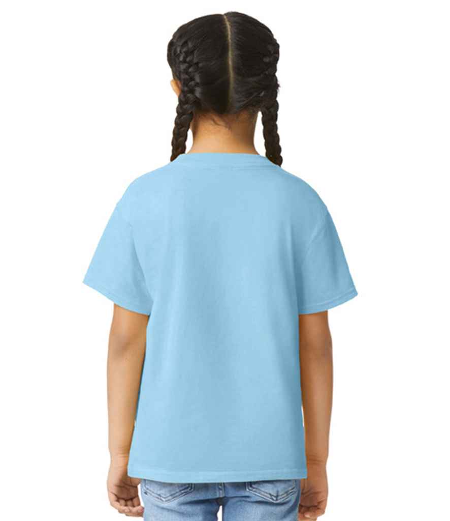 Gildan GD01B Light Blue Model -  Ready to be Printed by Custard Workwear - Cheap Personalised and Customised Workwear in Nottinghamshire, Derbyshire and Leicestershire