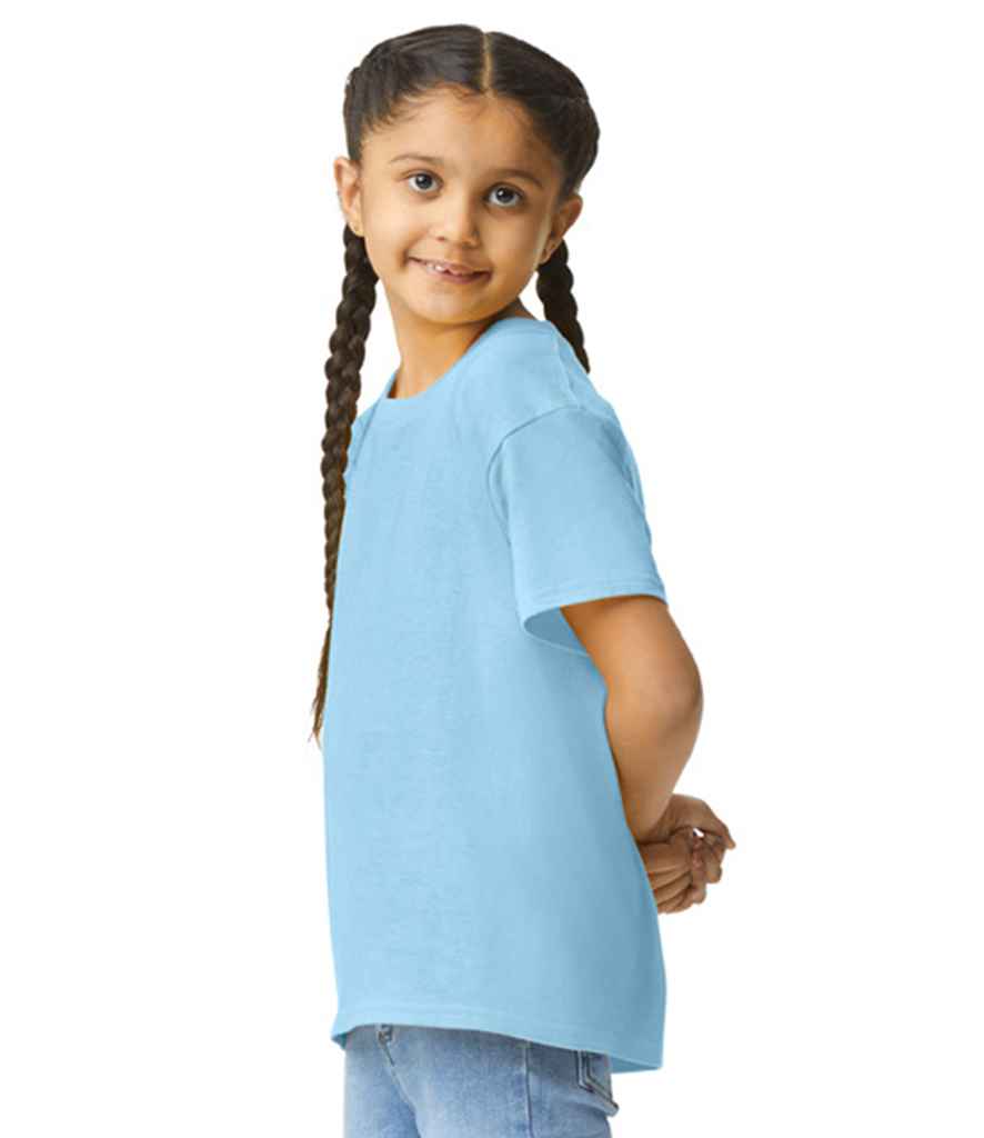 Gildan GD01B Light Blue Model -  Ready to be Printed by Custard Workwear - Cheap Personalised and Customised Workwear in Nottinghamshire, Derbyshire and Leicestershire