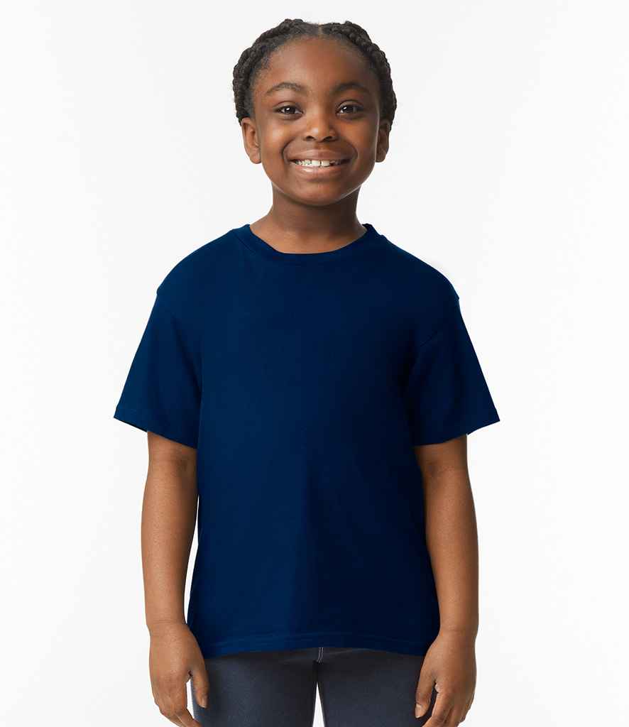 Gildan GD01B Navy Model -  Ready to be Printed by Custard Workwear - Cheap Personalised and Customised Workwear in Nottinghamshire, Derbyshire and Leicestershire