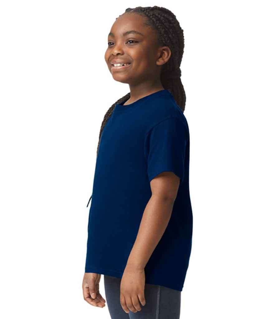 Gildan GD01B Navy Model -  Ready to be Printed by Custard Workwear - Cheap Personalised and Customised Workwear in Nottinghamshire, Derbyshire and Leicestershire