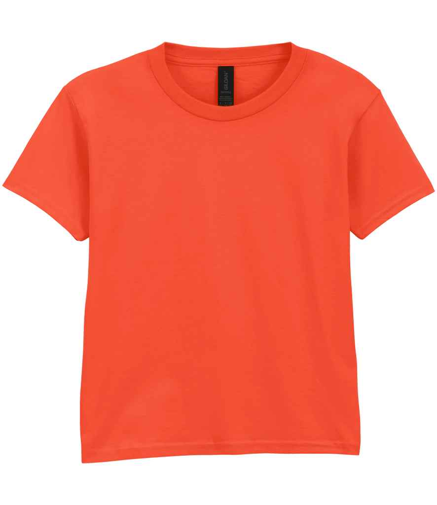 Gildan GD01B Orange Front -  Ready to be Printed by Custard Workwear - Cheap Personalised and Customised Workwear in Nottinghamshire, Derbyshire and Leicestershire