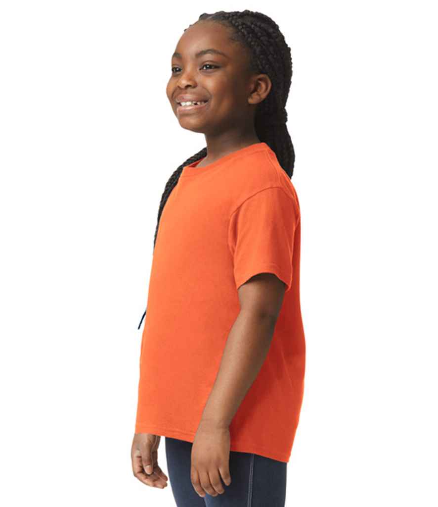 Gildan GD01B Orange Model -  Ready to be Printed by Custard Workwear - Cheap Personalised and Customised Workwear in Nottinghamshire, Derbyshire and Leicestershire