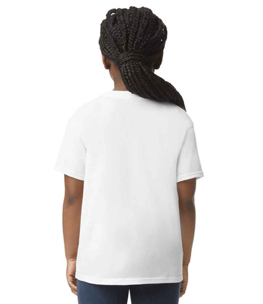 Gildan GD01B White Model -  Ready to be Printed by Custard Workwear - Cheap Personalised and Customised Workwear in Nottinghamshire, Derbyshire and Leicestershire