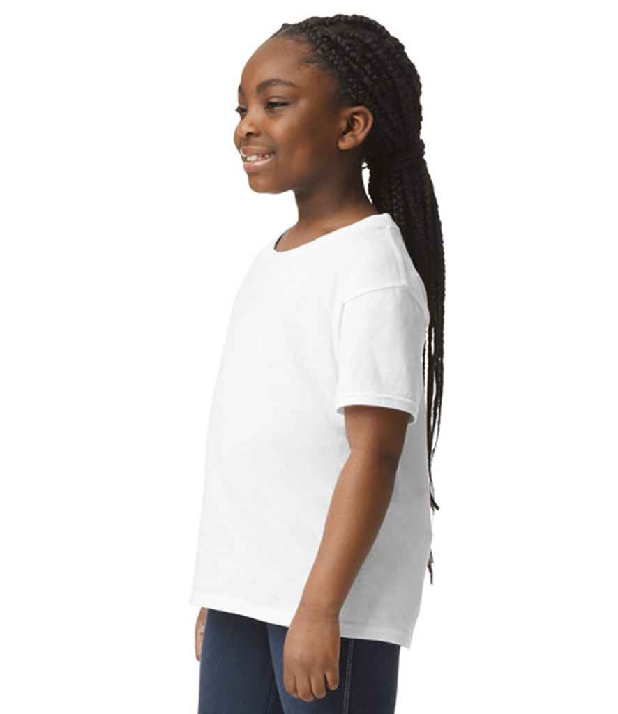 Gildan GD01B White Model -  Ready to be Printed by Custard Workwear - Cheap Personalised and Customised Workwear in Nottinghamshire, Derbyshire and Leicestershire
