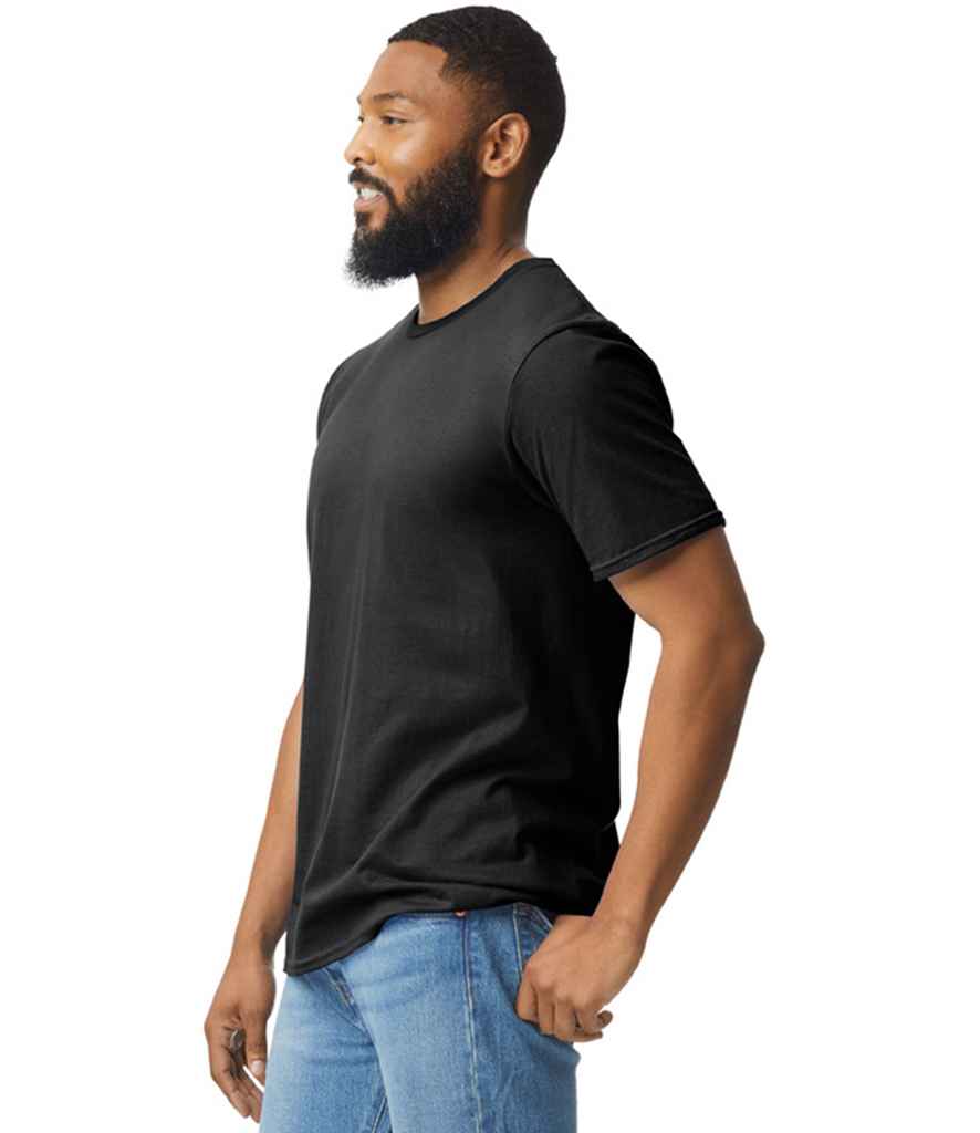 Gildan GD01 Black Model -  Ready to be Printed by Custard Workwear - Cheap Personalised and Customised Workwear in Nottinghamshire, Derbyshire and Leicestershire