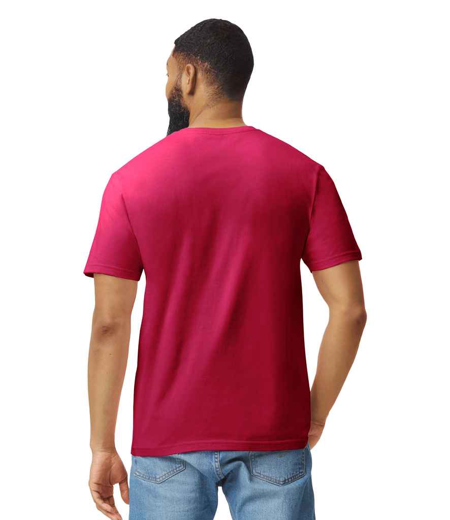 Gildan GD01 Cardinal Red Model -  Ready to be Printed by Custard Workwear - Cheap Personalised and Customised Workwear in Nottinghamshire, Derbyshire and Leicestershire