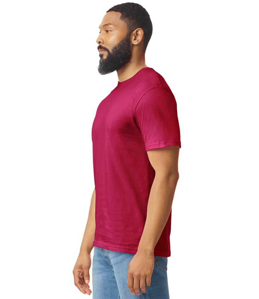 Gildan GD01 Cardinal Red Model -  Ready to be Printed by Custard Workwear - Cheap Personalised and Customised Workwear in Nottinghamshire, Derbyshire and Leicestershire