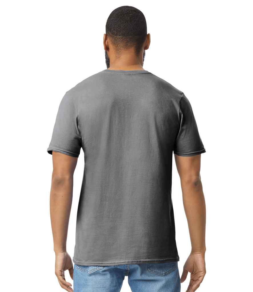 Gildan GD01 Charcoal Model -  Ready to be Printed by Custard Workwear - Cheap Personalised and Customised Workwear in Nottinghamshire, Derbyshire and Leicestershire