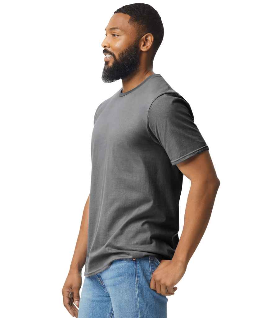 Gildan GD01 Charcoal Model -  Ready to be Printed by Custard Workwear - Cheap Personalised and Customised Workwear in Nottinghamshire, Derbyshire and Leicestershire